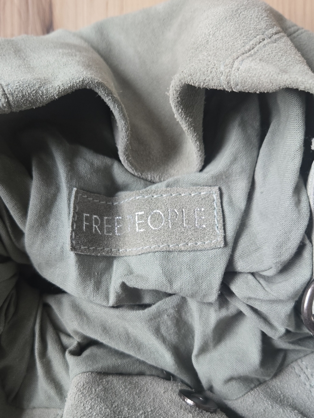 NWT Free People Suki Large Tote, Sage Green - Picture 4 of 5